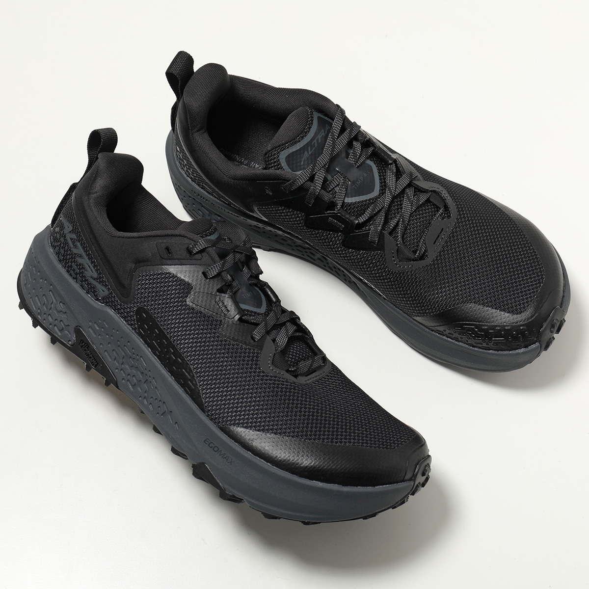 ALTRA アルトラ スニーカー M TIMP 6 ティンプ AL0A85T6001 メンズ ローカット Vibram ビブラムソール 厚底 トレイル シューズ 靴 BLACK-BLACKの画像