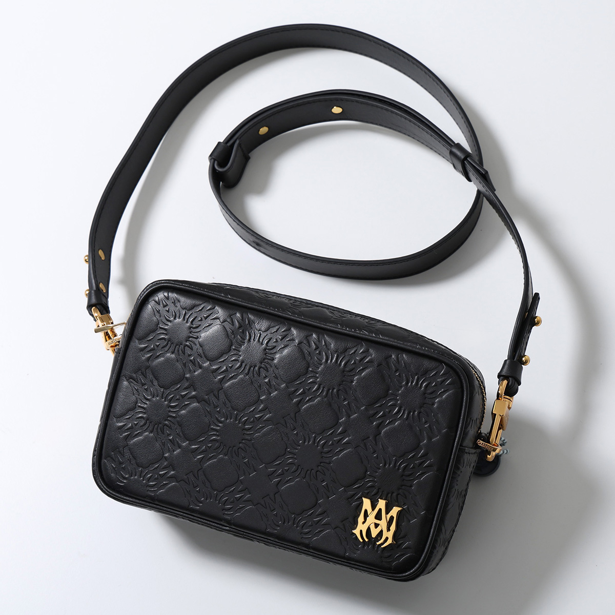 AMIRI ブラックレザー ショルダーバッグ AMIRI - 黒 AMIRI ショルダーバッグ レザー ブラックの通販 by