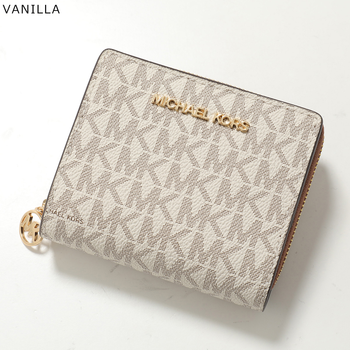 MICHAEL KORS 二つ折り財布 ホワイト/ブラウン MICHAEL KORS 二つ折り財布 ホワイト/ブラウン - メルカリ