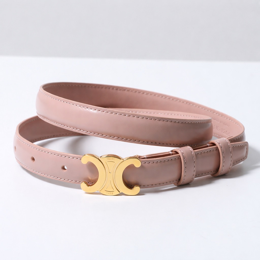 【ほぼ新品】CELINE トリオンフ ベルト 18mm ブラウン CELINE（セリーヌ） ベルト Triompheトリオンフ 45AX63A01.03PH