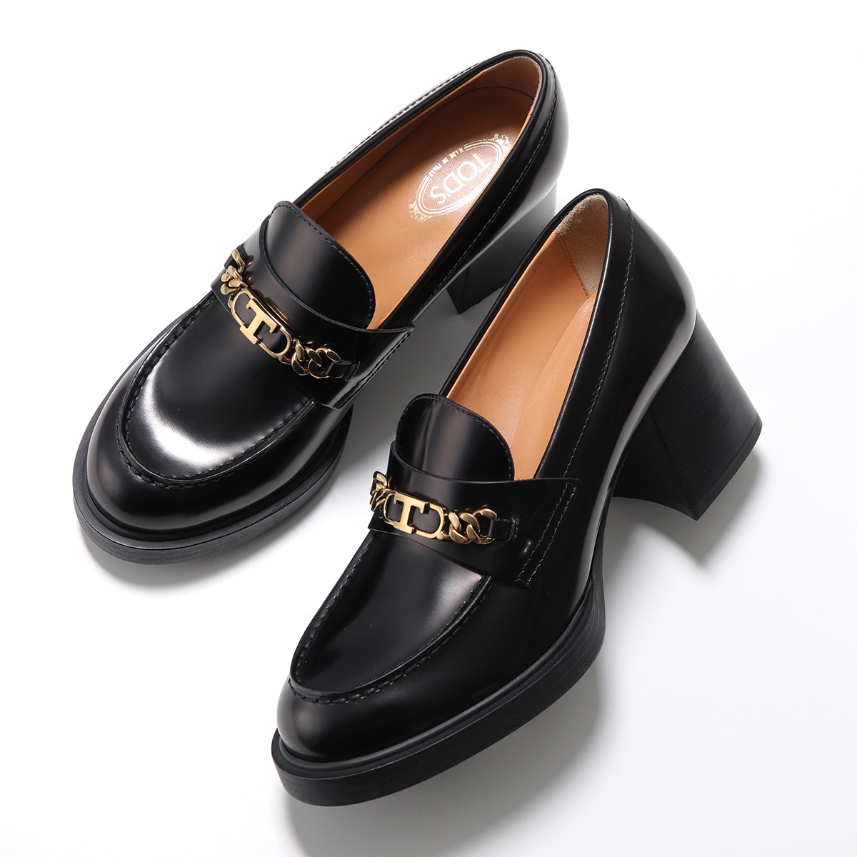 TOD'S ブラック ローファー 収納袋付き TOD'S（トッズ） TODS ローファー Gomma T Chain ゴンマ Tチェーン
