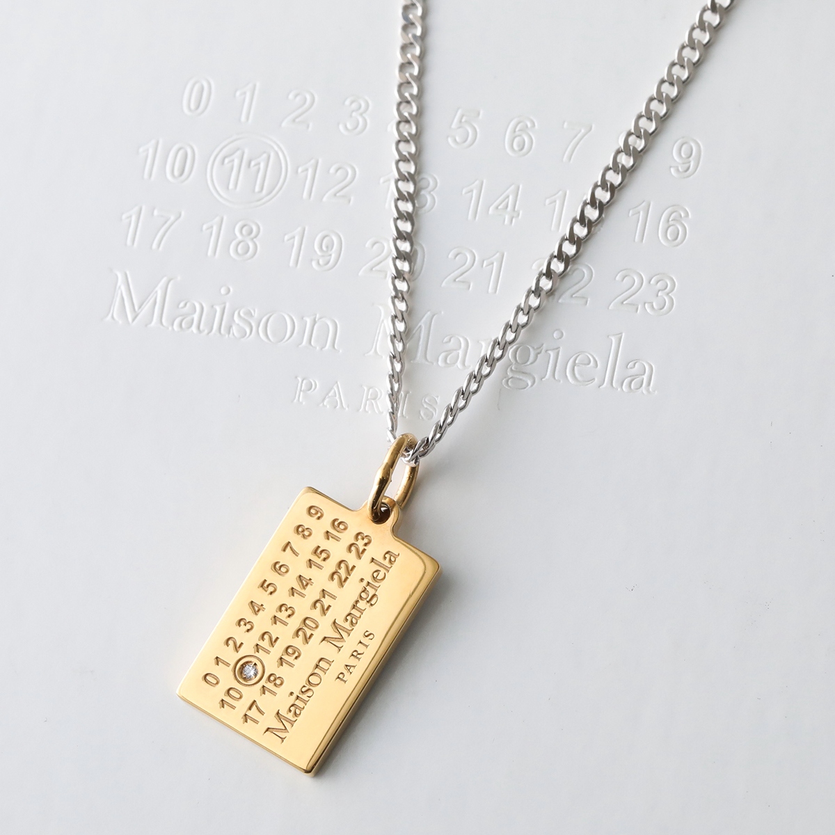 Maison Margiela Numbers ロゴペンダントチェーンネックレス Maison Margiela（メゾン マルジェラ)ナンバリングロゴネックレス
