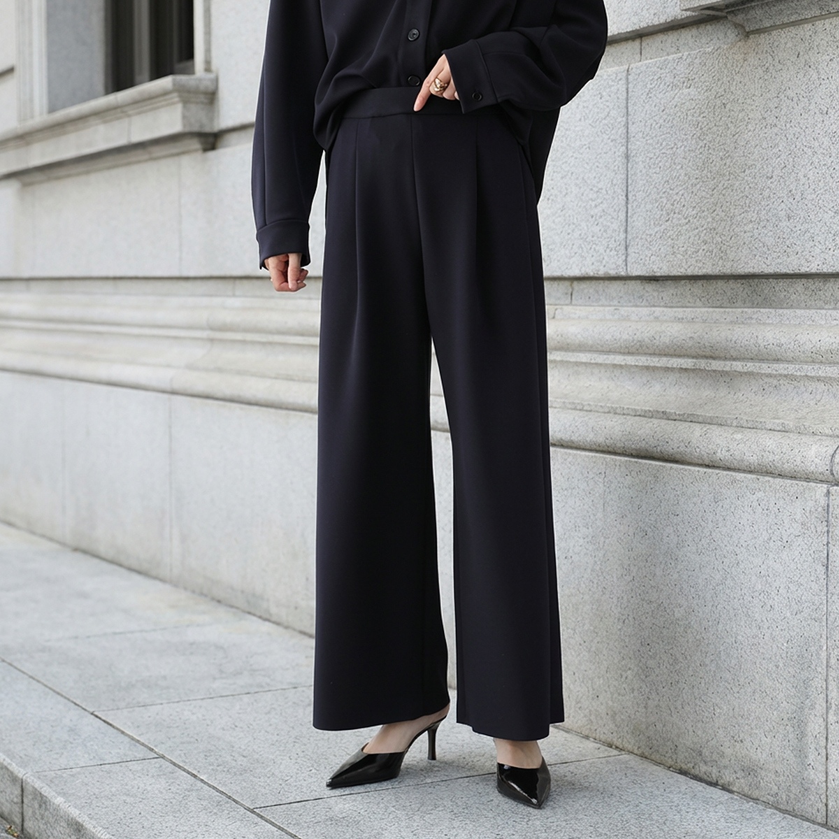 Cafune（カフネ） ワイドパンツ 615610 レディース ダブルニット