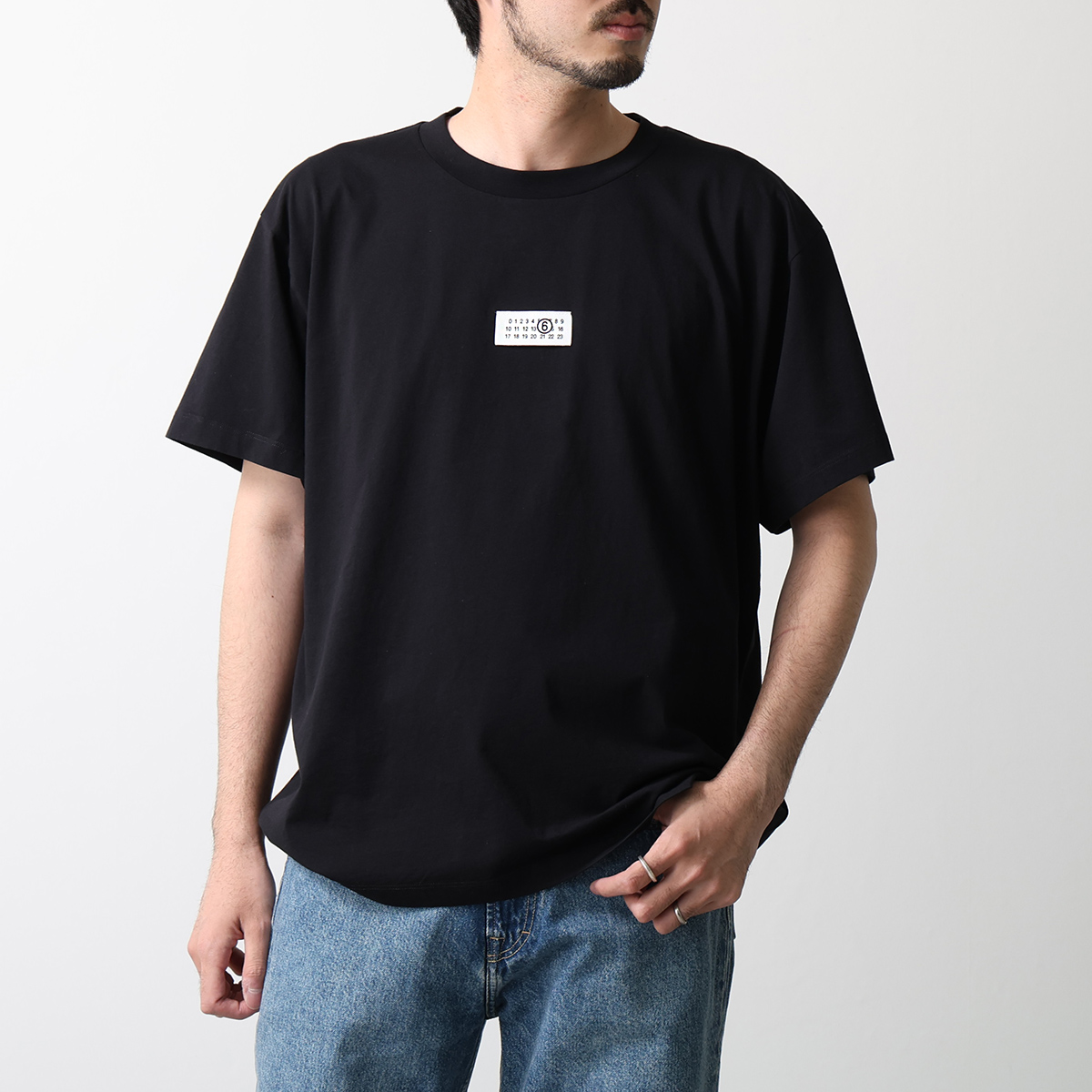 エムエムシックス MM6 ナンバリングロゴ 半袖Tシャツ 衣料品 トップス コットン レディース ブラック系 S52GC0327M20170900L 【新品】 ナンバリングロゴ 半袖Tシャツ コットン ブラック エムエムシックス