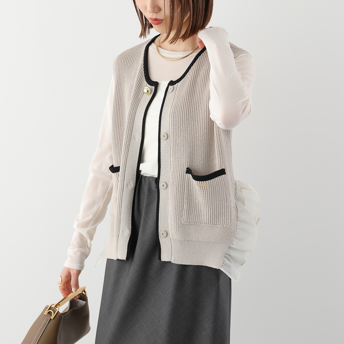 Eimee Law（エイミーロウ） ジレ 84593T レディース ニット フリル