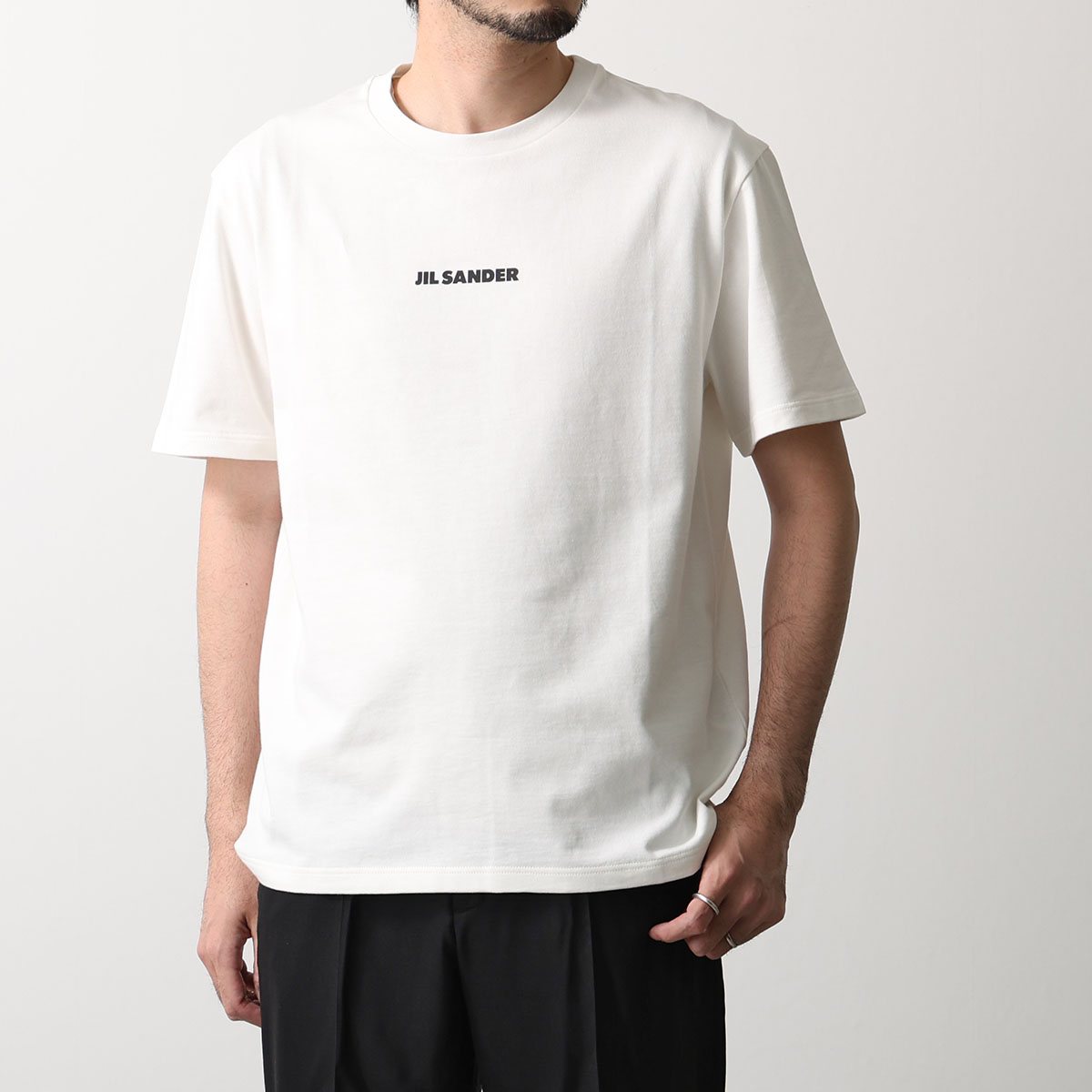 JIL SANDER 半袖Tシャツ ホワイト レアサイズ 中古・古着通販】JIL SANDER (ジルサンダー) ロゴプリントtシャツ