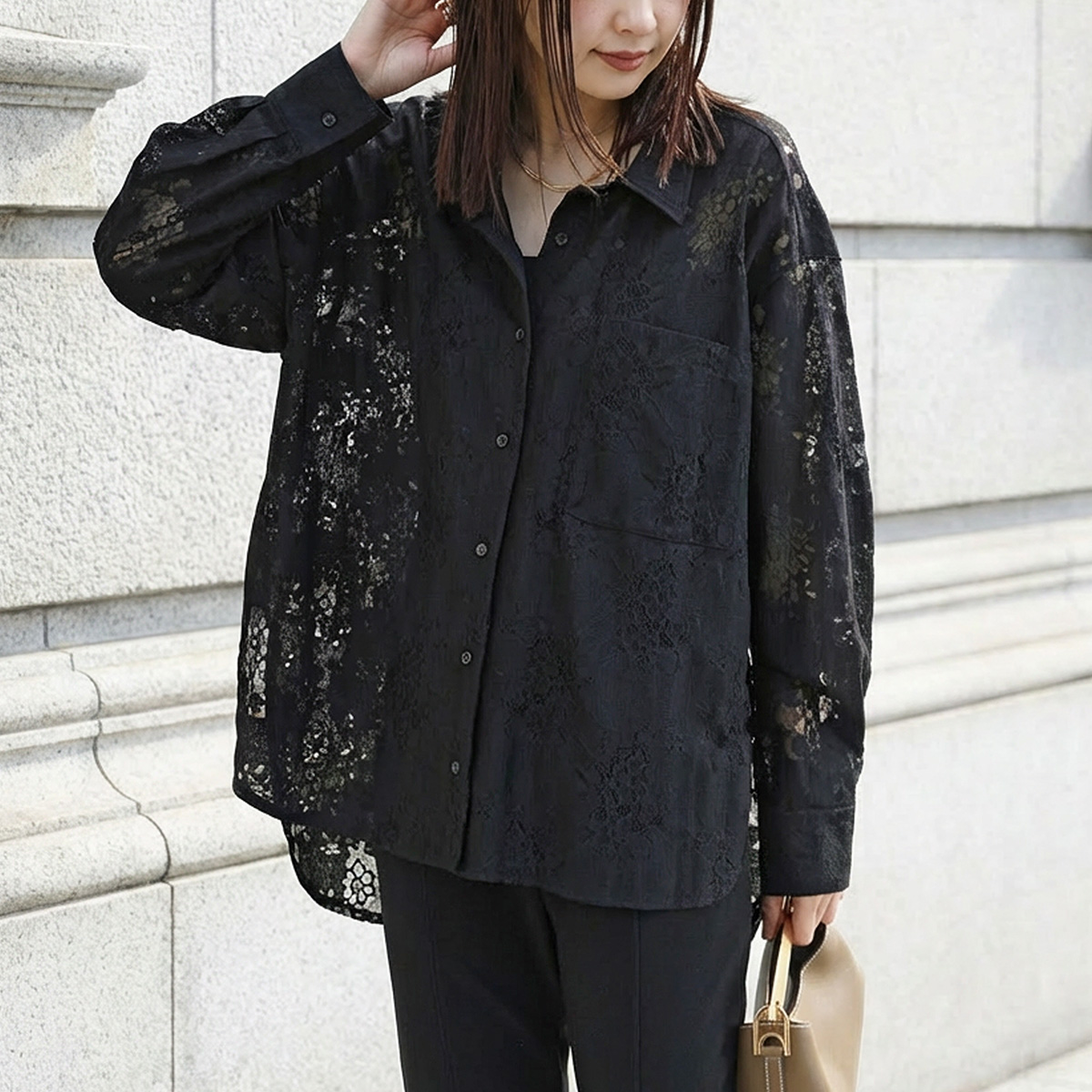 希少✨BURBERRY バーバリー 花柄 レース ブラウス シャツ ブラック40 BURBERRY - 希少✨BURBERRY バーバリー 花柄 レース ブラウス シャツ