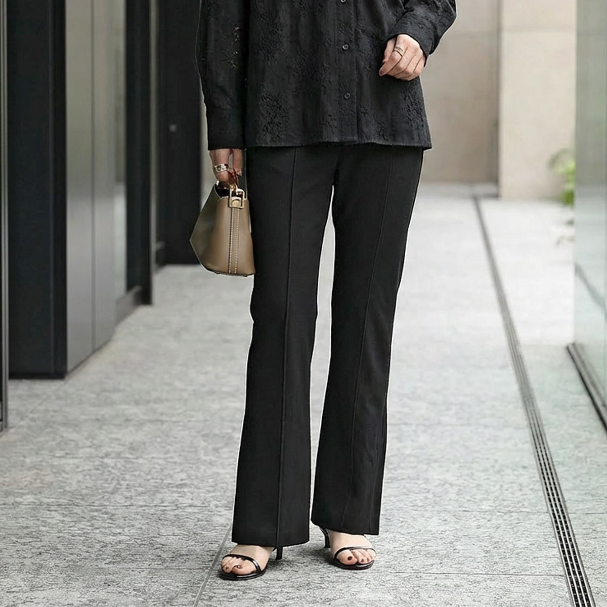 CHIGNON（シニヨン） フレアパンツ 3861-069GL レディース リブ