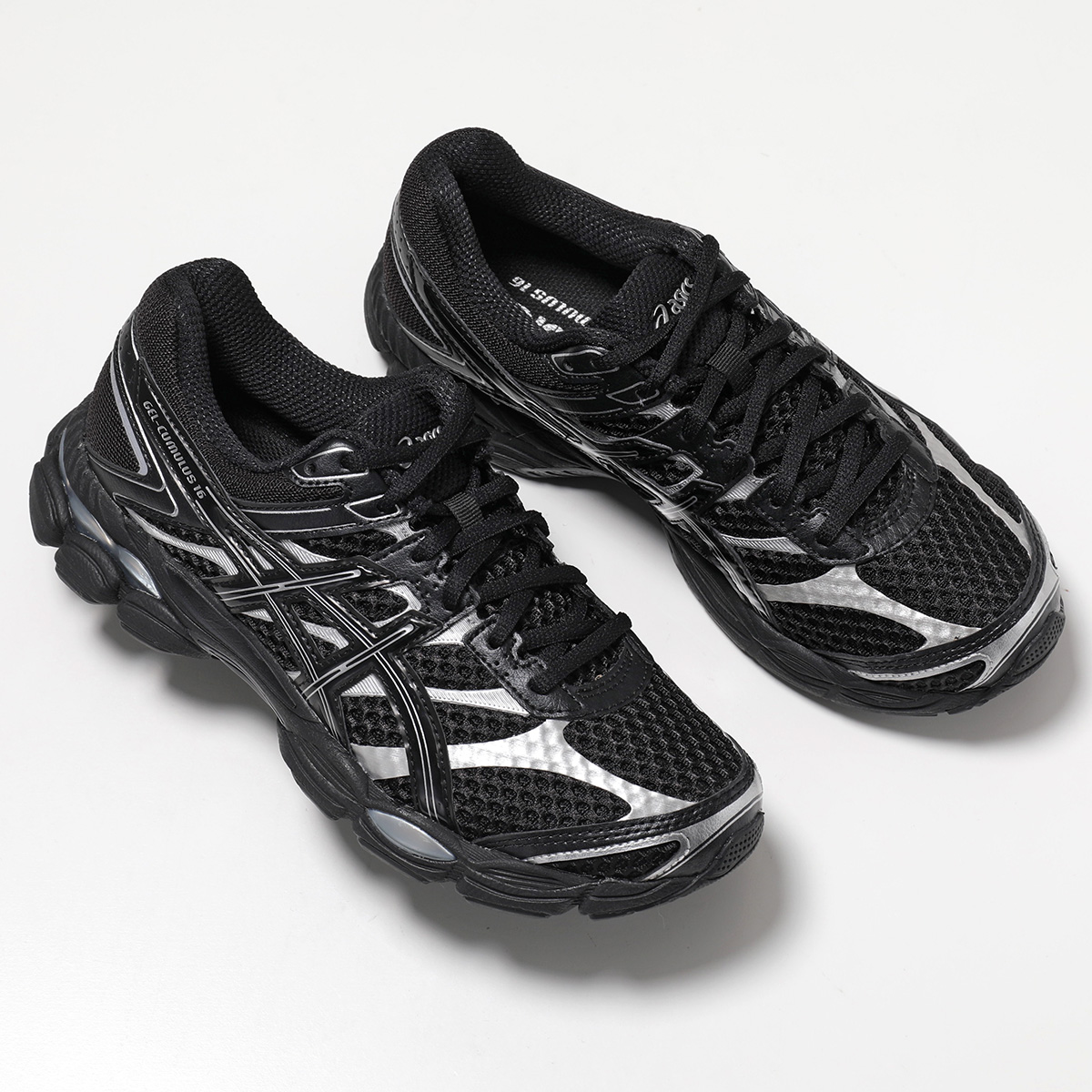 ASICS アシックス スニーカー GEL-CUMULUS 16 ゲル キュムラス 1203A733-002 レディース ローカット メッシュ  シューズ 靴 BLACK-BLACK