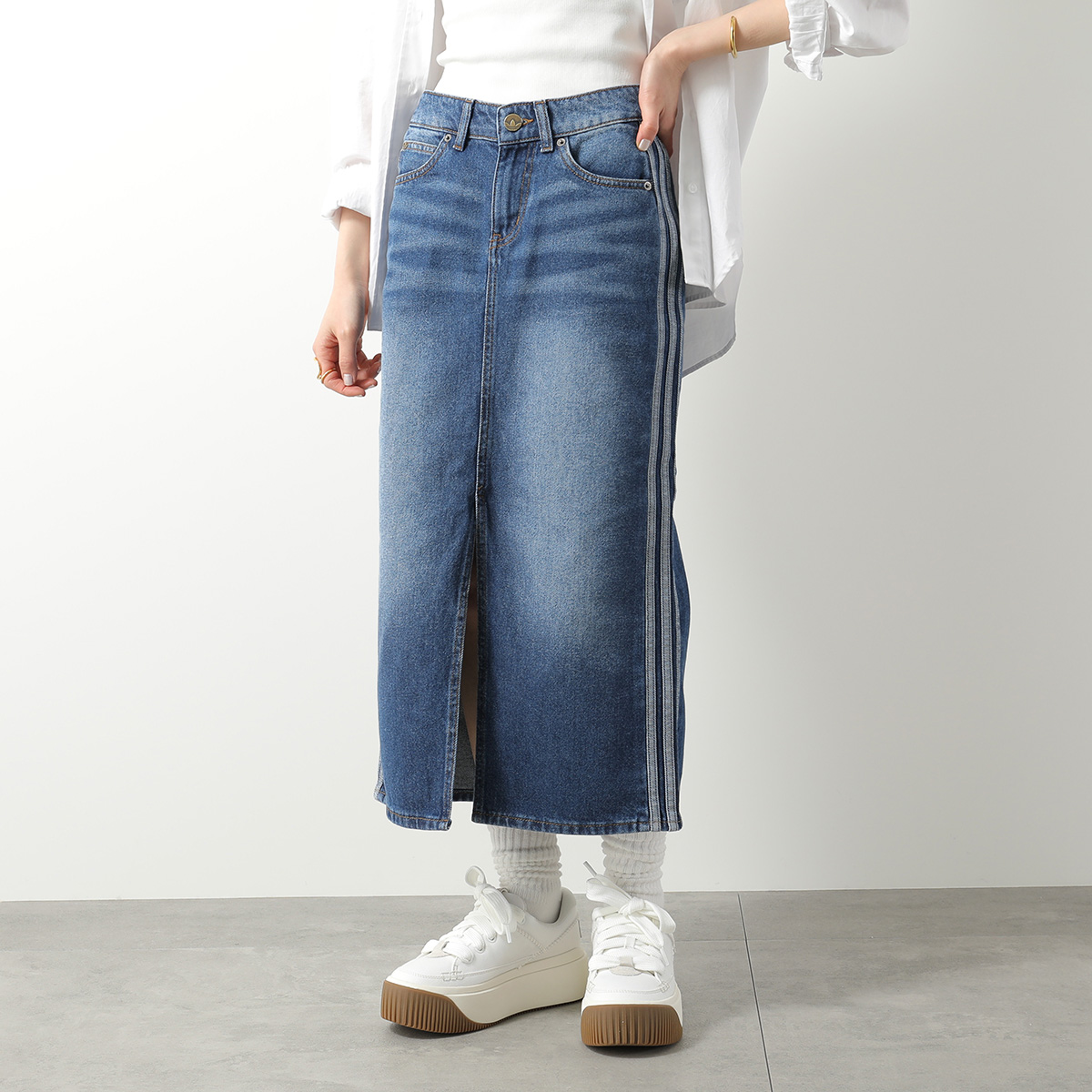 【BEIGE,】VICTOR / デニムスカート　インディゴ　サイズ32 WOMEN デニムライクスカート インディゴ