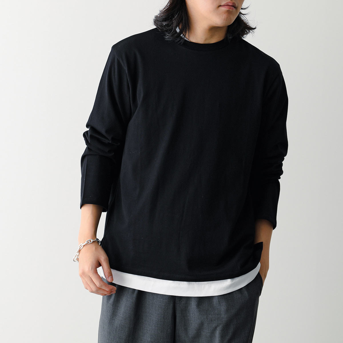 LIFiLL リフィル Tシャツ COTTONY SIDE SLIT LONGSLEEVE TEE LF044-01