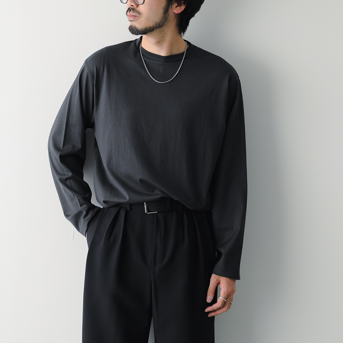 LIFiLL リフィル Tシャツ COTTONY SIDE SLIT LONGSLEEVE TEE LF044-01