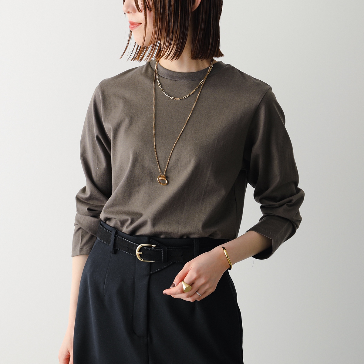 LIFiLL リフィル Tシャツ COTTONY SIDE SLIT LONGSLEEVE TEE LF044-01