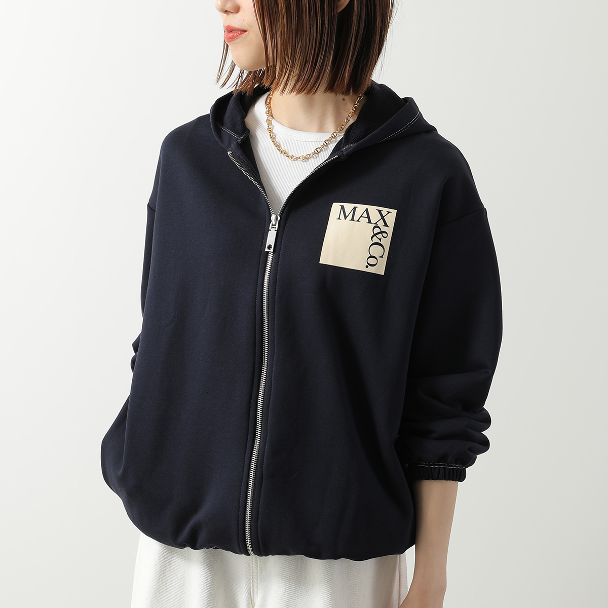’S Max Maraマックスマーラ ビジュー付きナイロンパーカー36ネイビー エス マックスマーラ S Max Mara S MAX MARA パーカー JULIA