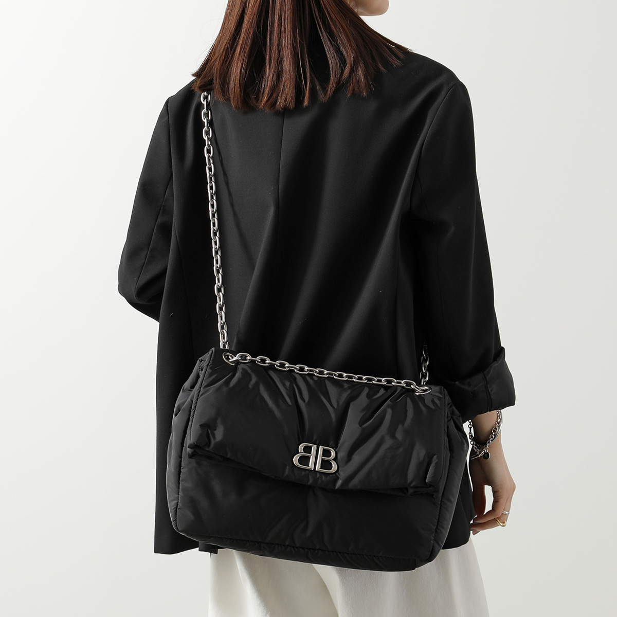 BALENCIAGA バレンシアガ モナコ チェーンショルダー ショルダーバッグ ブラック 806459 レディース【中古】【美品】 BALENCIAGA - BALENCIAGA バレンシアガ モナコ チェーンショルダー