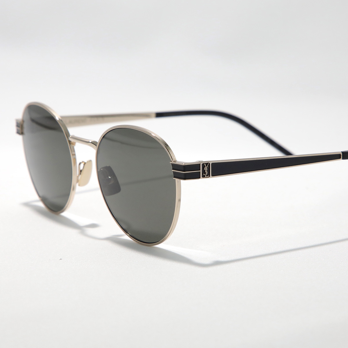 SAINT LAURENT サンローラン サングラス SL M62 レディース メンズ ボストン型 メタルフレーム 細フレーム メタルロゴ アイウェア 003/GOLD-GREYの画像