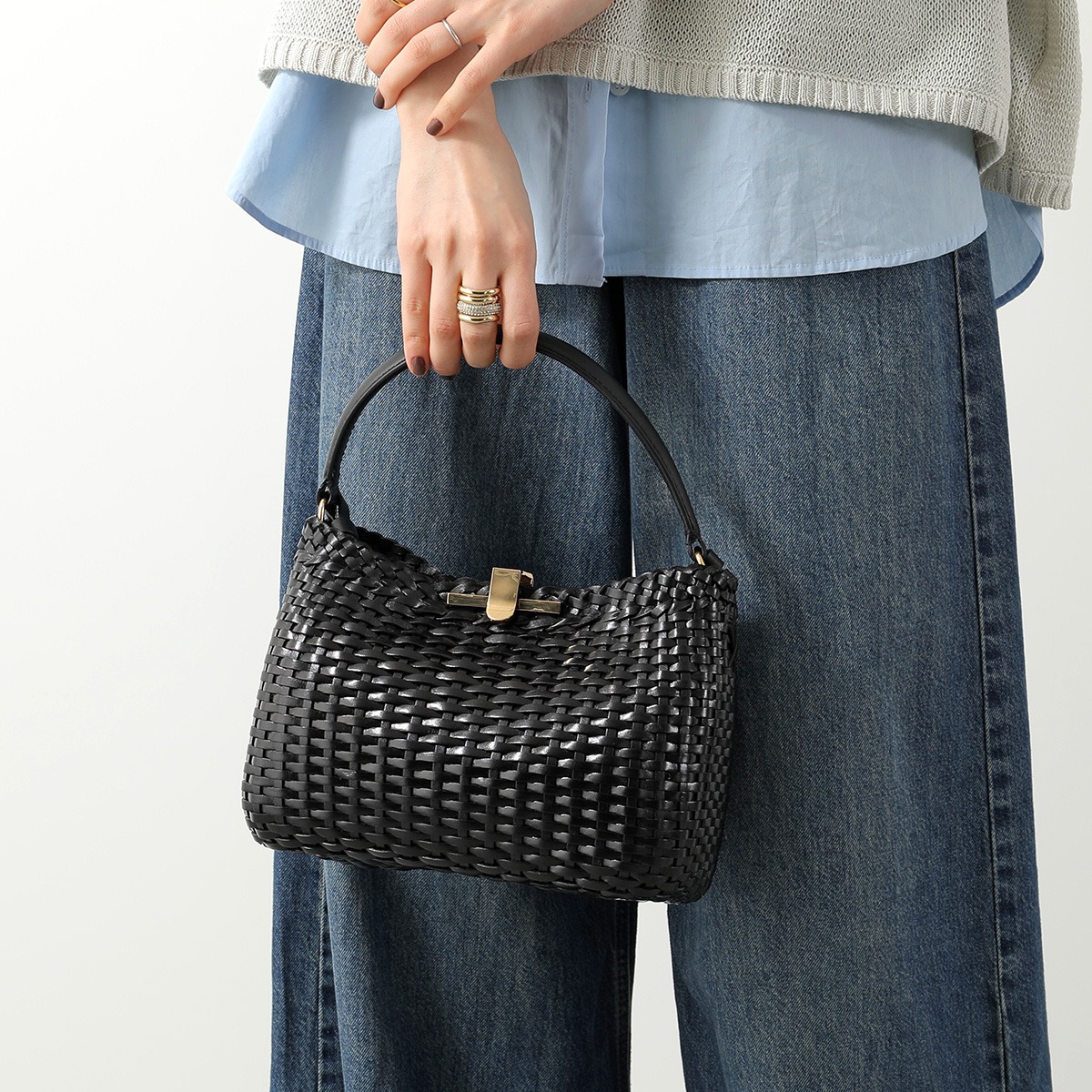 お値下げDeuxieme *ZANCHETTI LEATHER ブラック ZANCHETTI/ザンケッティ】HANDLE SHOPPER（トートバッグ）｜Deuxieme