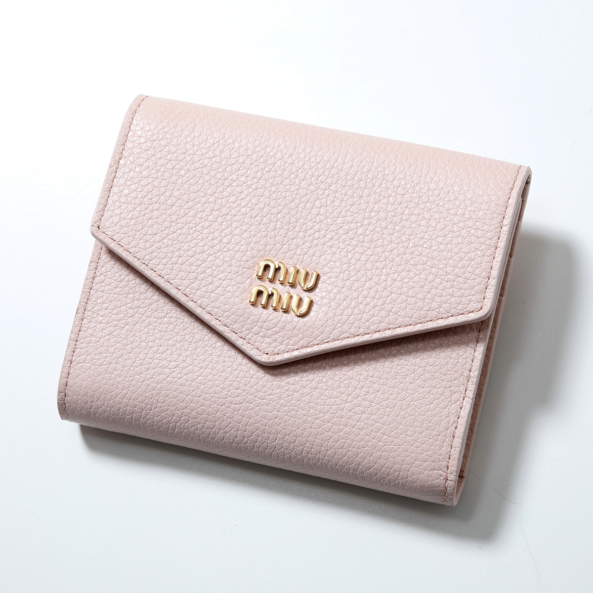 miu miu 盾ロゴ　折りたたみ財布 即発可能＊ MiuMiu MIU MIU ロゴ 財布 ピンク 25/26年秋冬新作 (MiuMiu
