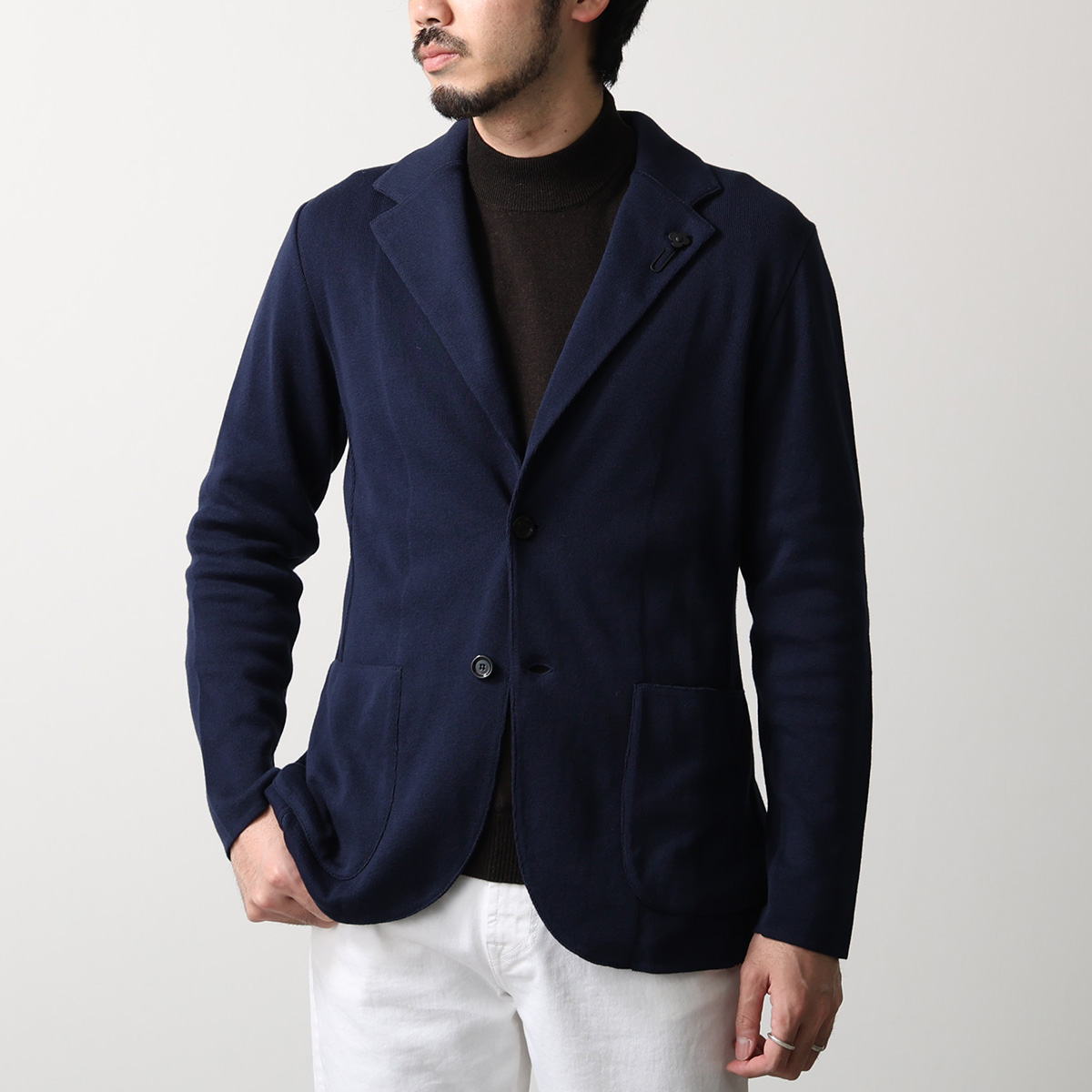 ウースター ラルディーニ WOOSTER LARDINI ジャケット ネイビー ラルディーニ LARDINI ウールリネン3Bジャケット （NAVY