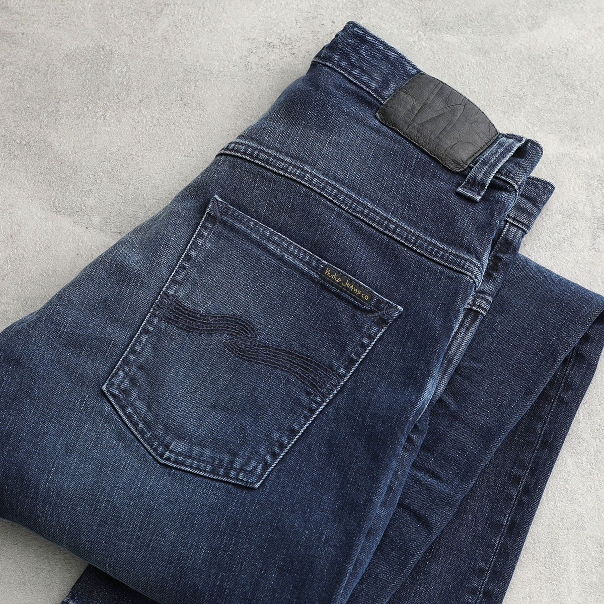 fin-ch ブラックデニム 希少サイズ nudie Jeans ヌーディージーンズ デニムパンツ Thin Finn Organic Back