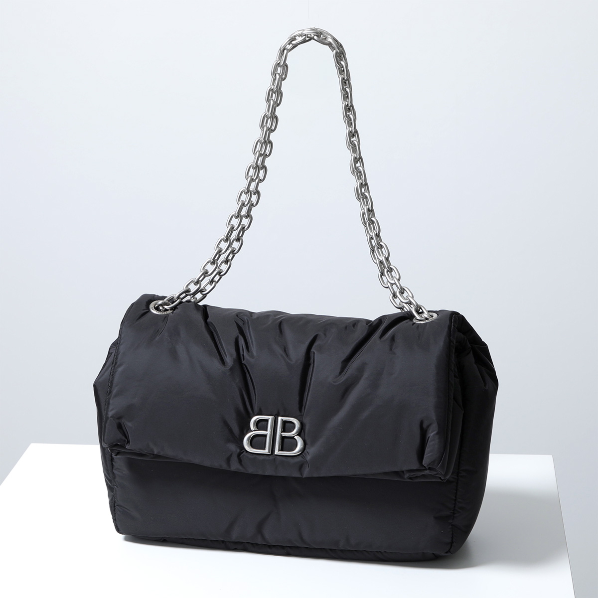 BALENCIAGA バレンシアガ ショルダーバッグ MONACO M モナコ 765945 2AA6C メンズ クロスボディ BB icon ロゴ 鞄 1000/BLACK 7659452AA6C1000の画像