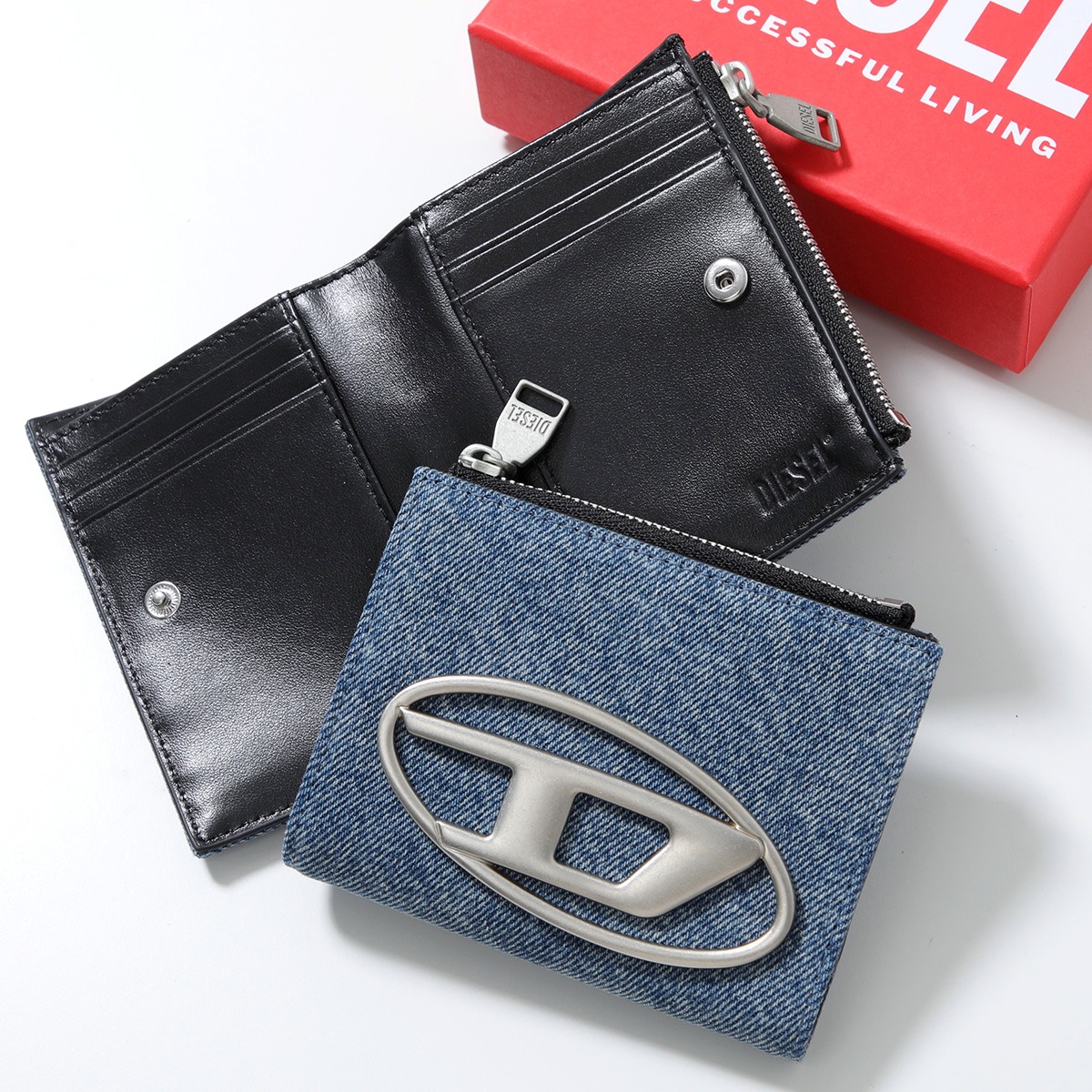 DIESEL財布 DIESEL（ディーゼル） ウォレット 二つ折り 財布 ロゴ プレート 4