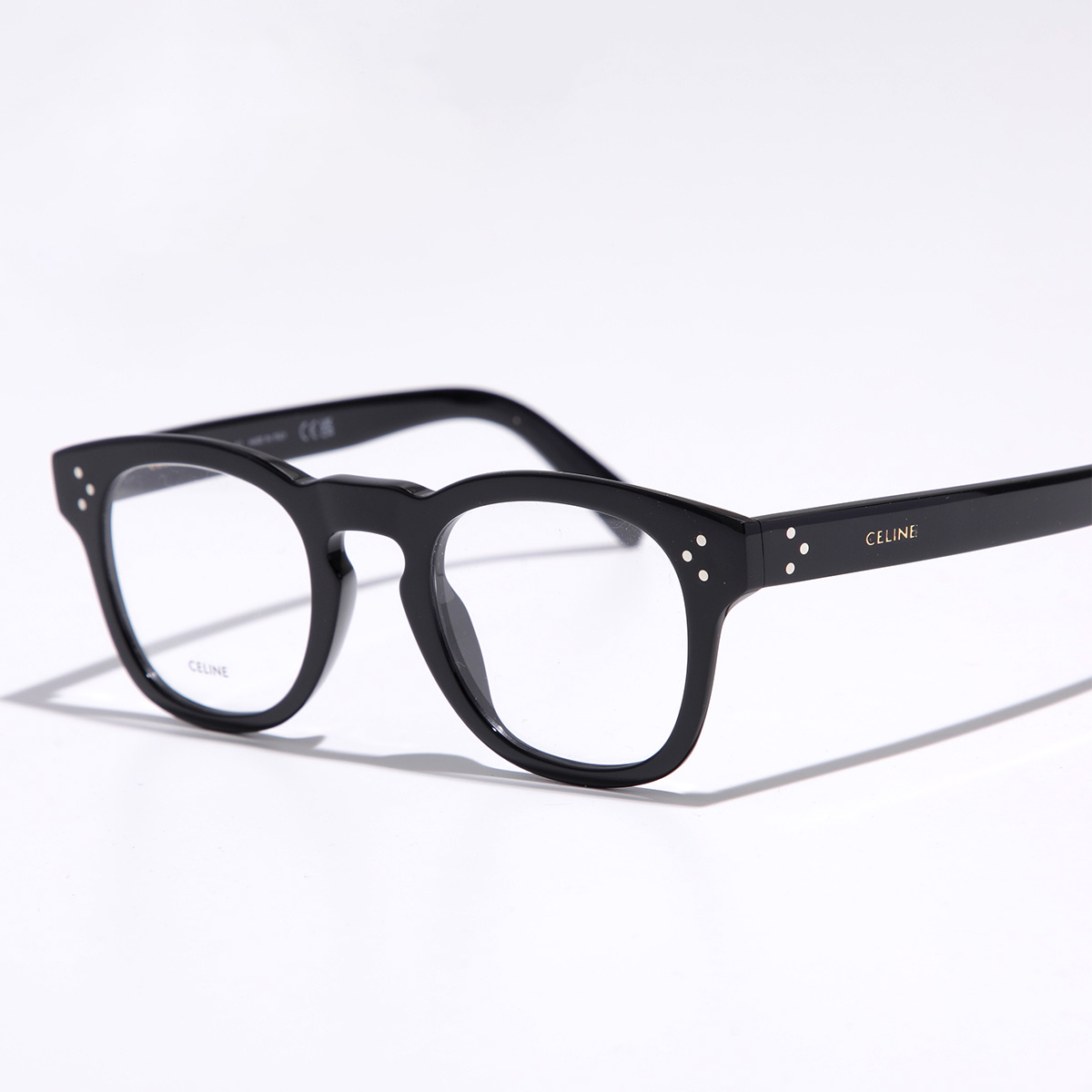 CELINE セリーヌ メガネ CL50118I メンズ ウェリントン型 フルリム セルフレーム 黒縁 ロゴ めがね 眼鏡 伊達メガネ アイウェア 001