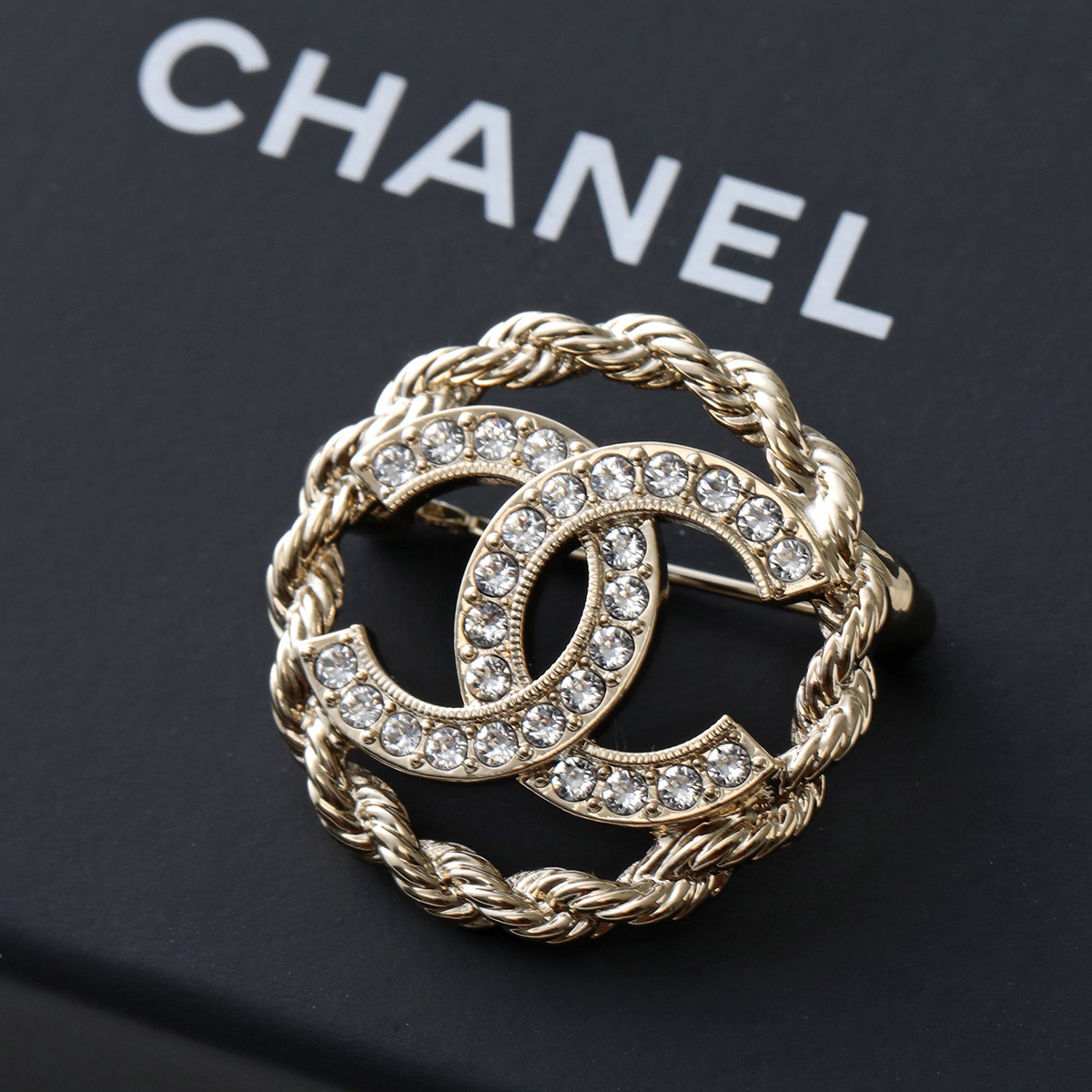 CHANEL シャネル ブローチ ABH182 B23560 レディース ココマーク CCマーク ピンバッチ アクセサリー ラインストーン ジュエリー U7742の画像