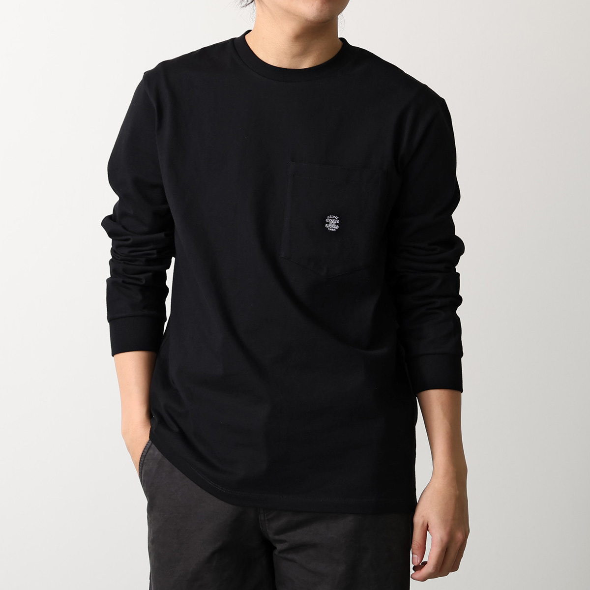 CELINE セリーヌ トリオンフ　カットソー 長袖 Tシャツ CELINE》国内発送 セリーヌ トリオンフ 使えるロンT 男女兼用 (CELINE