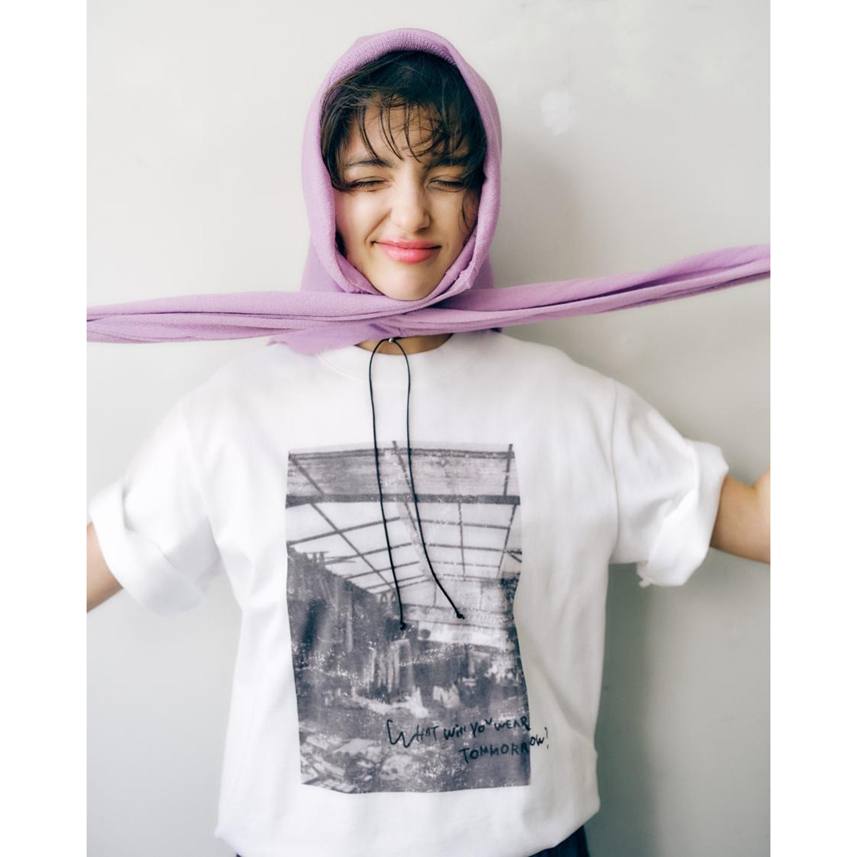 anana アナナ Tシャツ a16-015 レディース 半袖 CAPPABAZAAR フォトT プリント コットン カットソー クルーネック オーバーサイズ カラー2色の画像