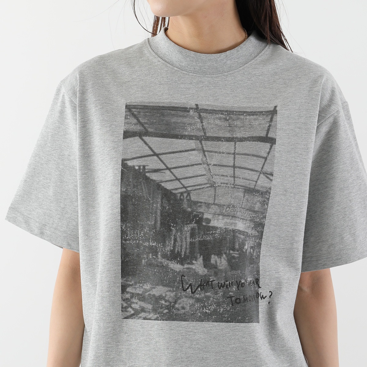 anana アナナ Tシャツ a16-015 レディース 半袖 CAPPABAZAAR フォトT プリント コットン カットソー クルーネック オーバーサイズ カラー2色の画像