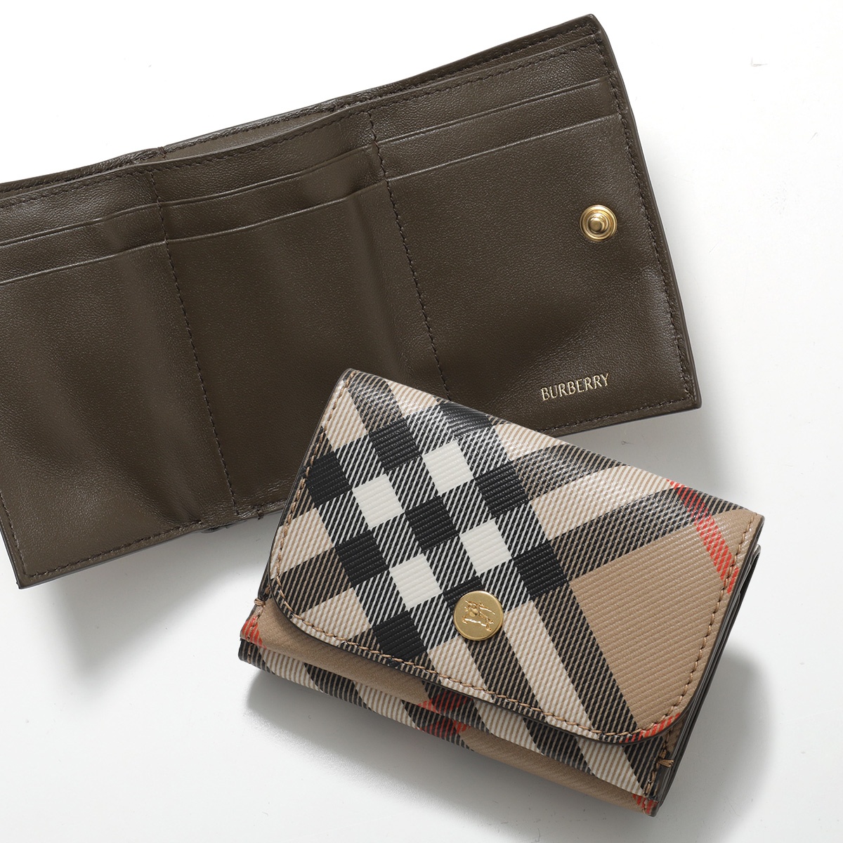 美品 バーバリー BURBERRY 3つ折り財布 ミニウォレット チェック BURBERRY（バーバリー） 三つ折り財布 レディース メンズ チェック柄