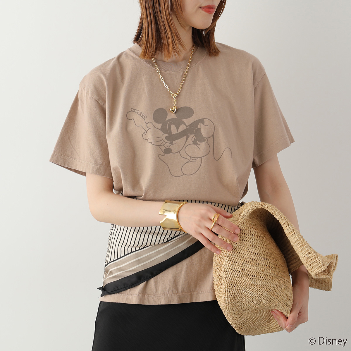 Disney Mickey ミッキーマウス　Tシャツ レゲエベージュ S GOOD ROCK SPEED（グッドロックスピード） Tシャツ 26FDS007W