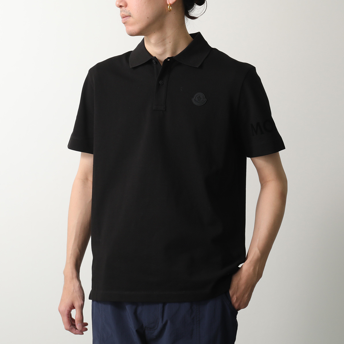 MONCLER ブラック ポロシャツ L ブラック ポロシャツ : Tシャツ＆ポロシャツ 向けの メンズ | モンクレール