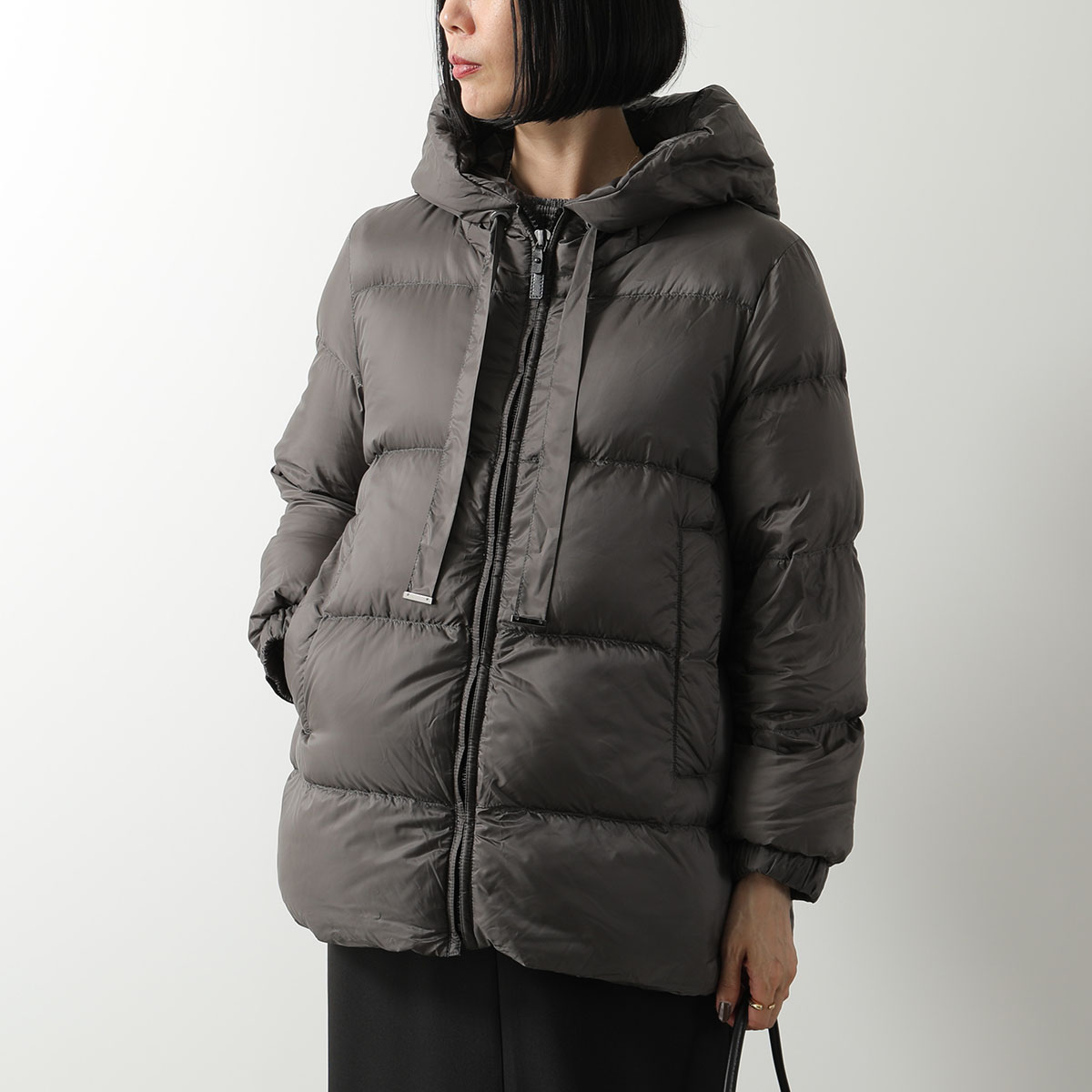 【訳あり-IT36のみ】Max Mara The Cube マックスマーラ ザ・キューブ ダウンジャケット SEIA セイA レディース フード付き 撥水 005の画像