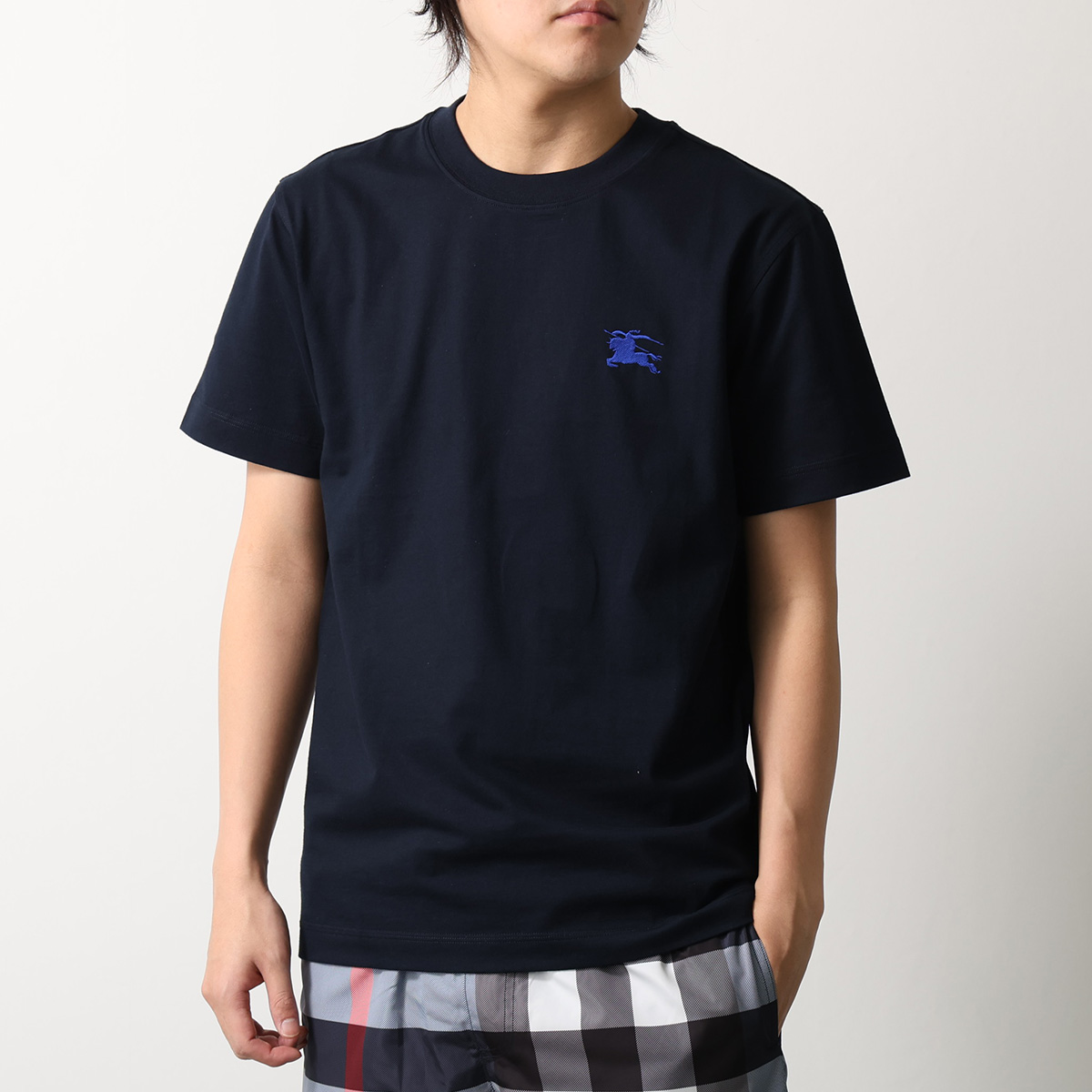 美品 バーバリーロンドン 半袖カットソー　黒T 2 S 黒白 日本製 チェック BURBERRY（バーバリー） Tシャツ 8104889 メンズ 半袖 カットソー
