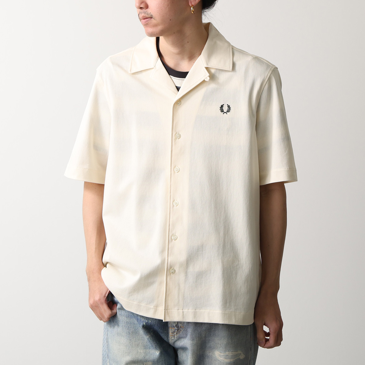 午後 Fred Perry フレッドペリー ポロシャツ 4色セット M Tonic Waffle Knitted Shirt(S 597：OX BLOOD / ECRU): | FRED PERRY