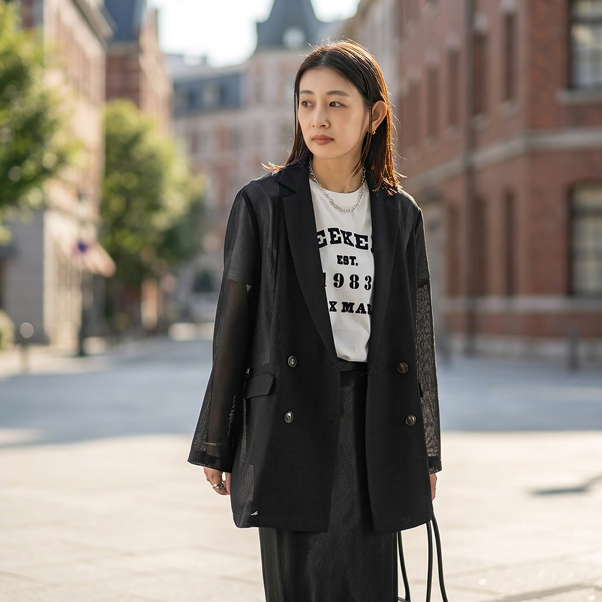 新品未使用SCOT CLUBアームロゴ、メッシュ編みジップブルゾン9号M黒 MAISON MARGIELA Glam Slam Sports Jacket Black（メゾンマルジェラ