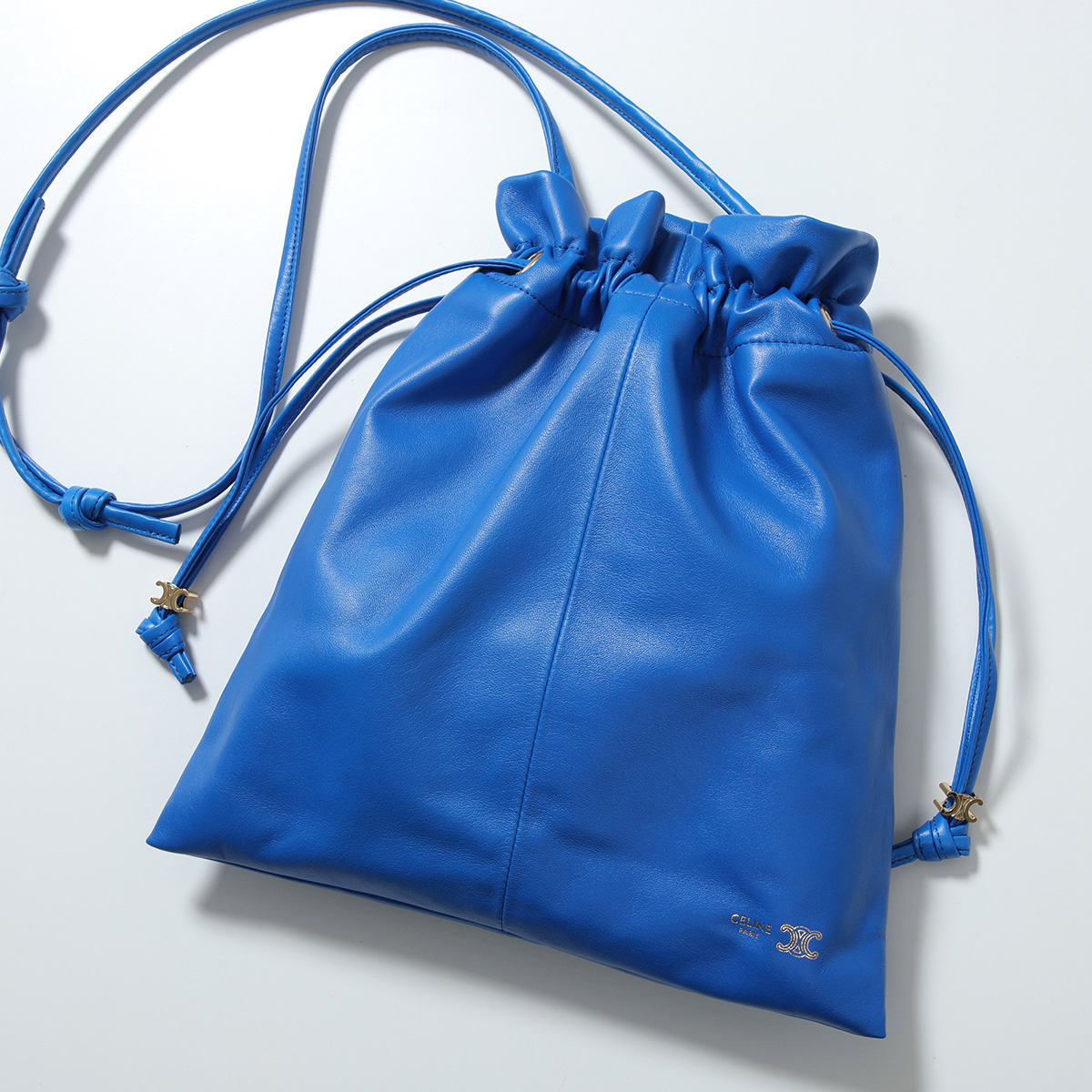 [大人気]　セリーヌ　CELINE　ショルダーバッグ　2way レザー　ブルー CELINE セリーヌ ショルダーバッグ ブルー マンテル レザー vintage
