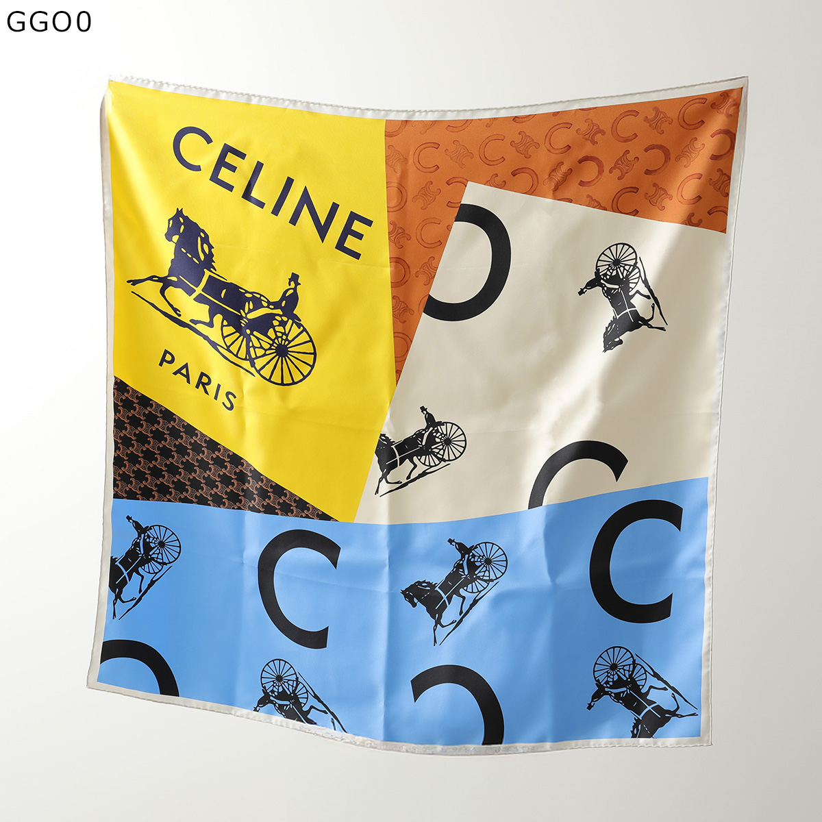 新品✨セリーヌ 00年代 希少ヴィンテージ ブラウス 総柄 シルク スカーフ柄 CELINE セリーヌ イタリア製 100％シルク コスチュームジュエリー