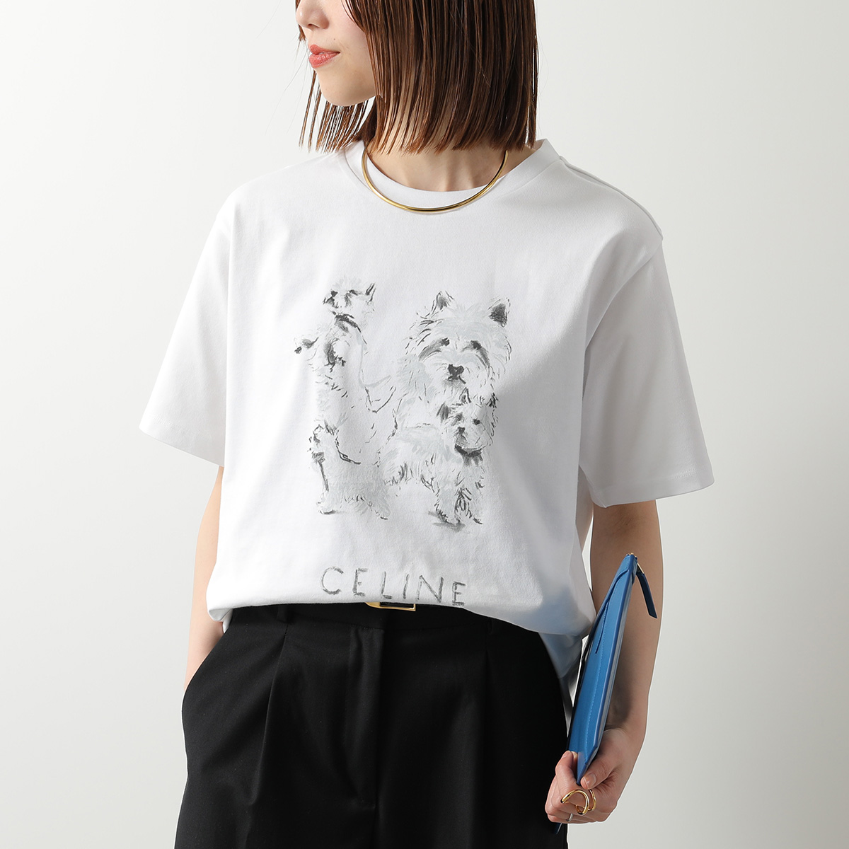 CELINE（セリーヌ） 半袖 Tシャツ RX0IH1242.01GD レディース ロゴ 
