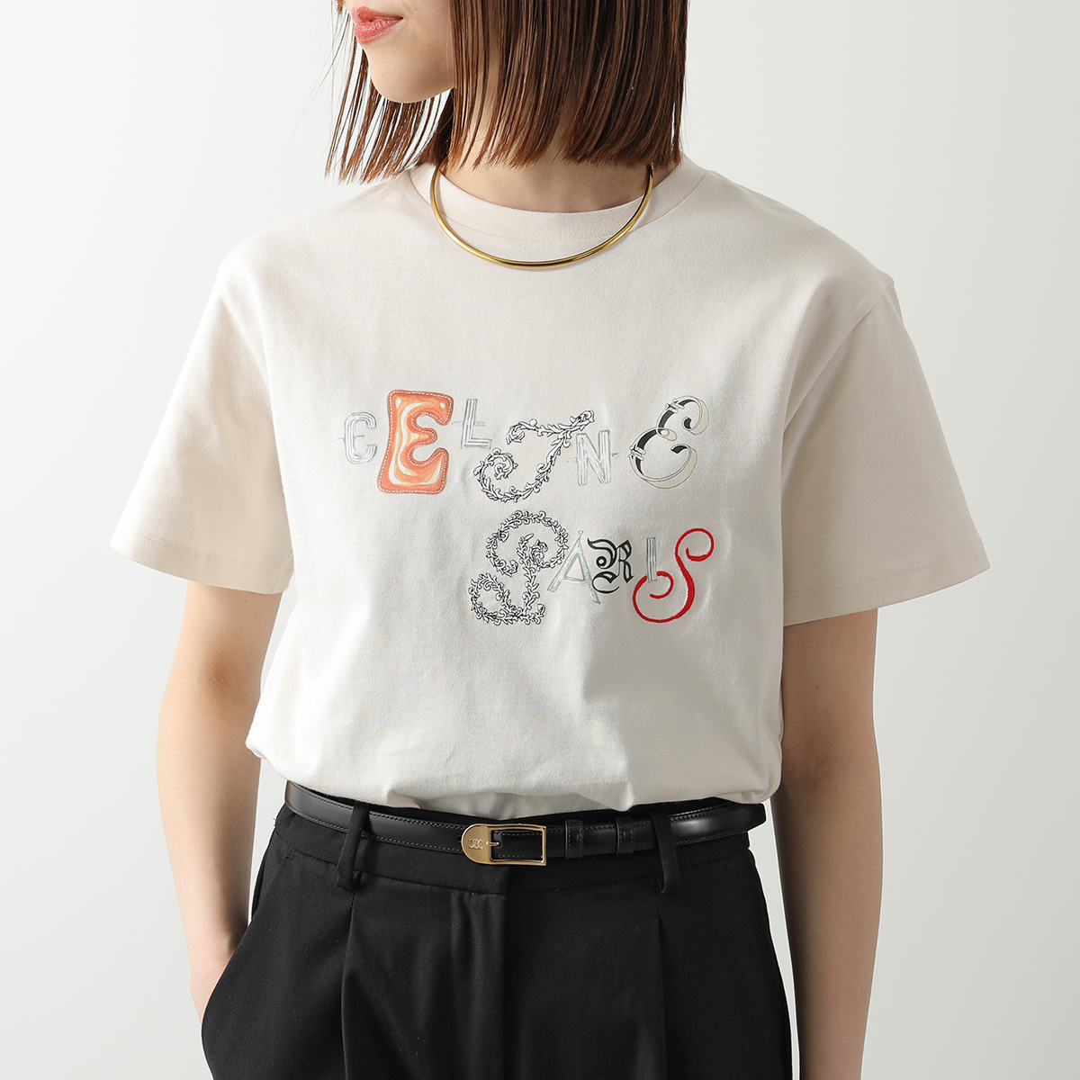 CELINE（セリーヌ） 半袖 Tシャツ RX0IE1242.GGY4 レディース ロゴ