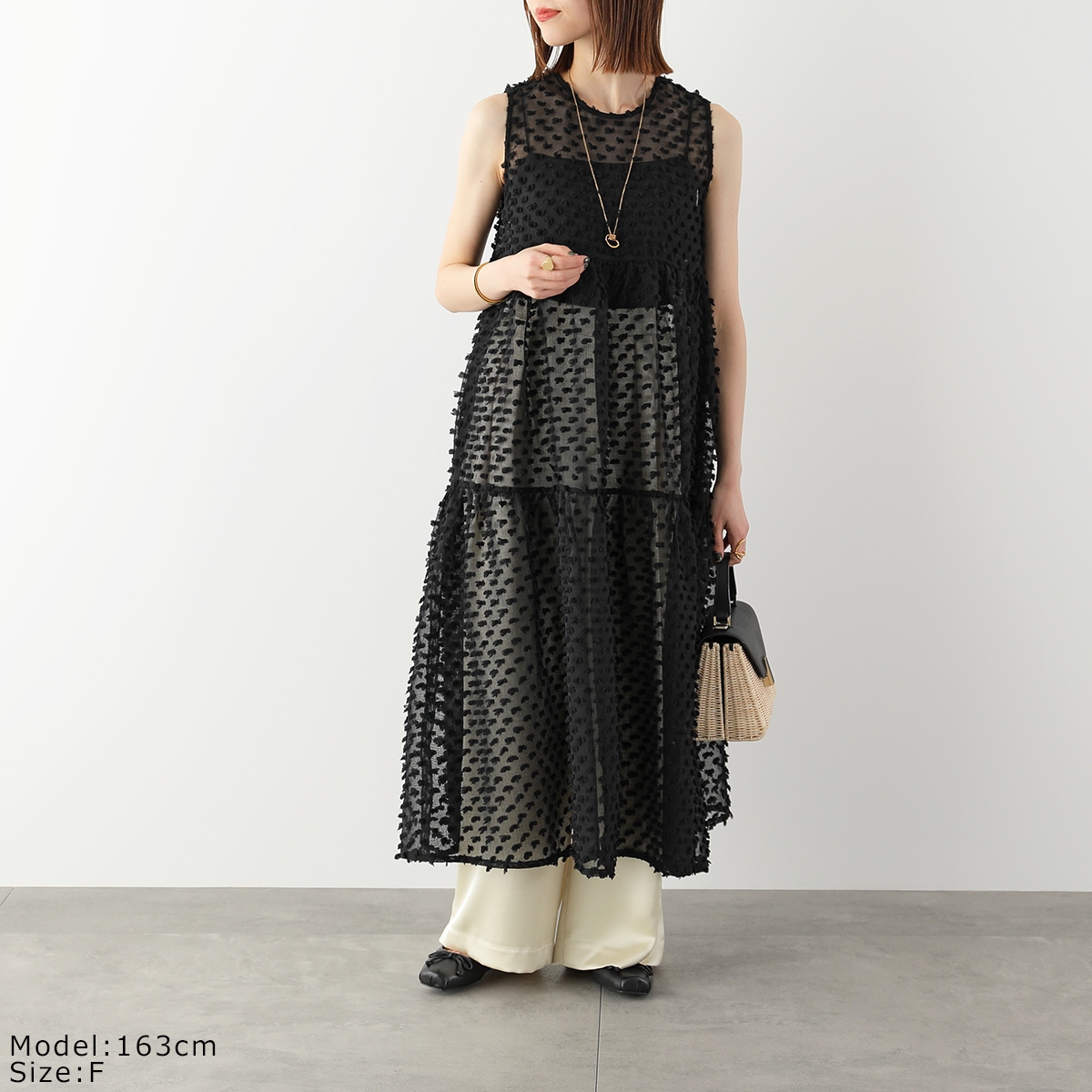 Torrazzo Donna（トラッゾドンナ） ワンピース 2-Way Dot Sheer Dress