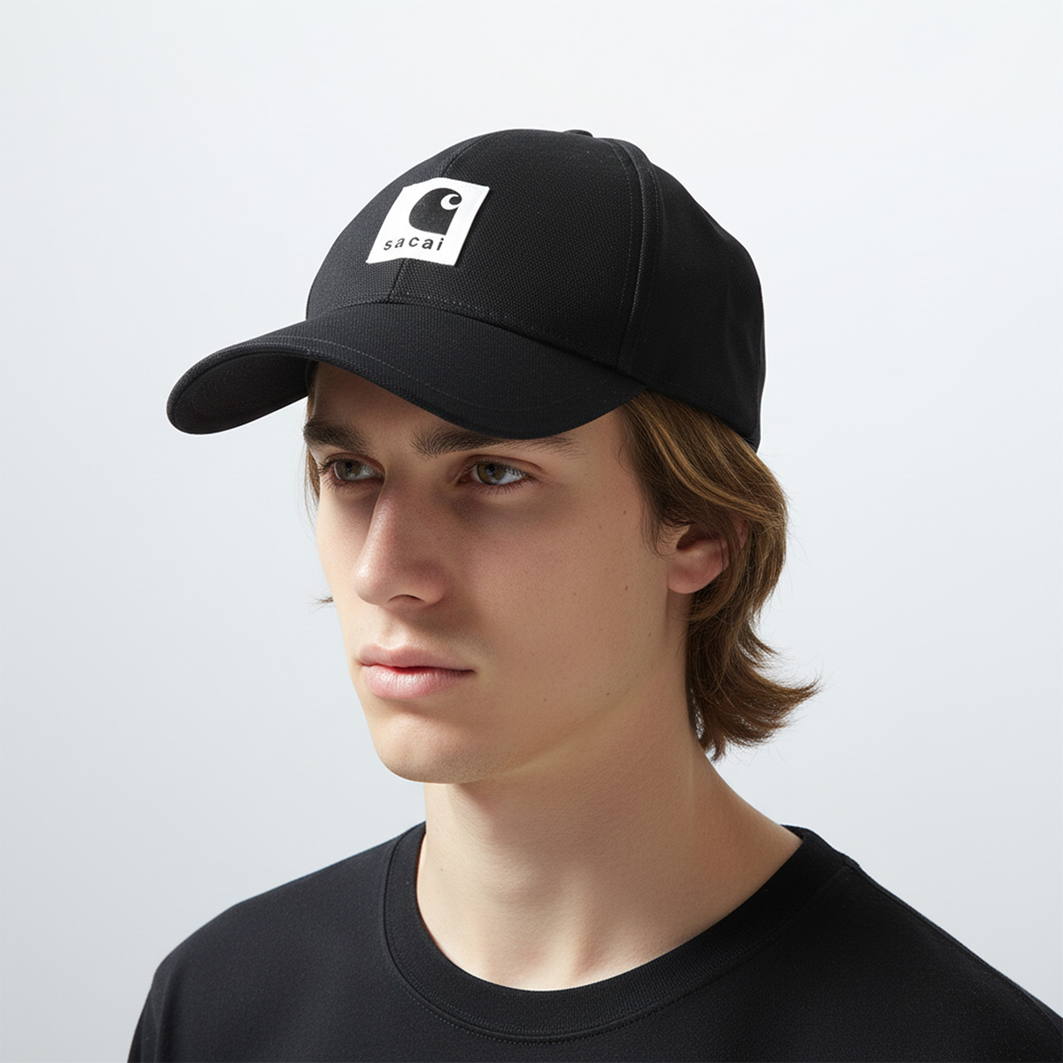 国内正規品　sacai carhartt Cap キャップ　Duck ブラック sacai（サカイ） × Carhartt WIP カーハート コラボ ダックキャップ