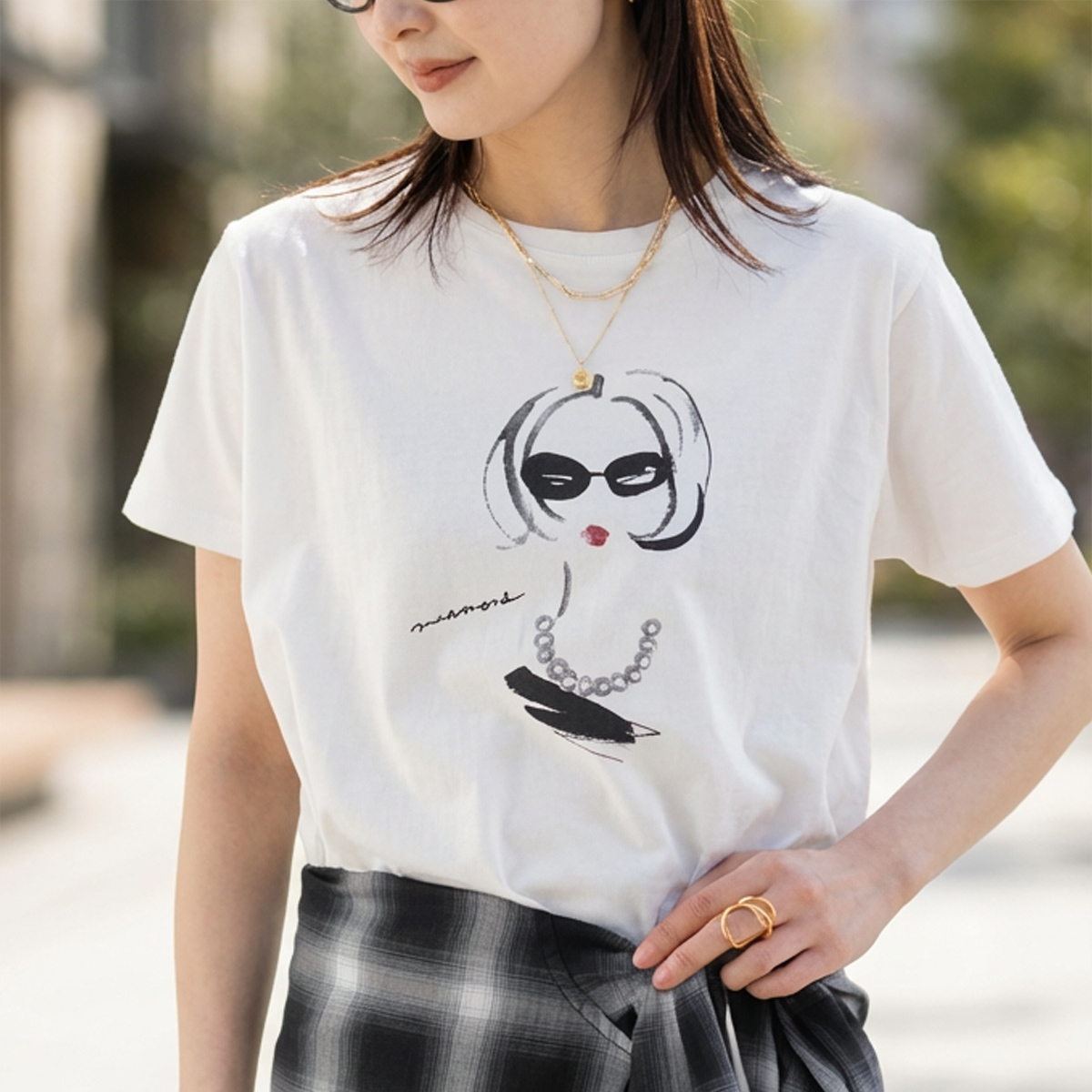 激レア【minamo】MARKLESS STYLE XL Tシャツ 新品 marmors（マルモア） Tシャツ necklace illustration T-shirt