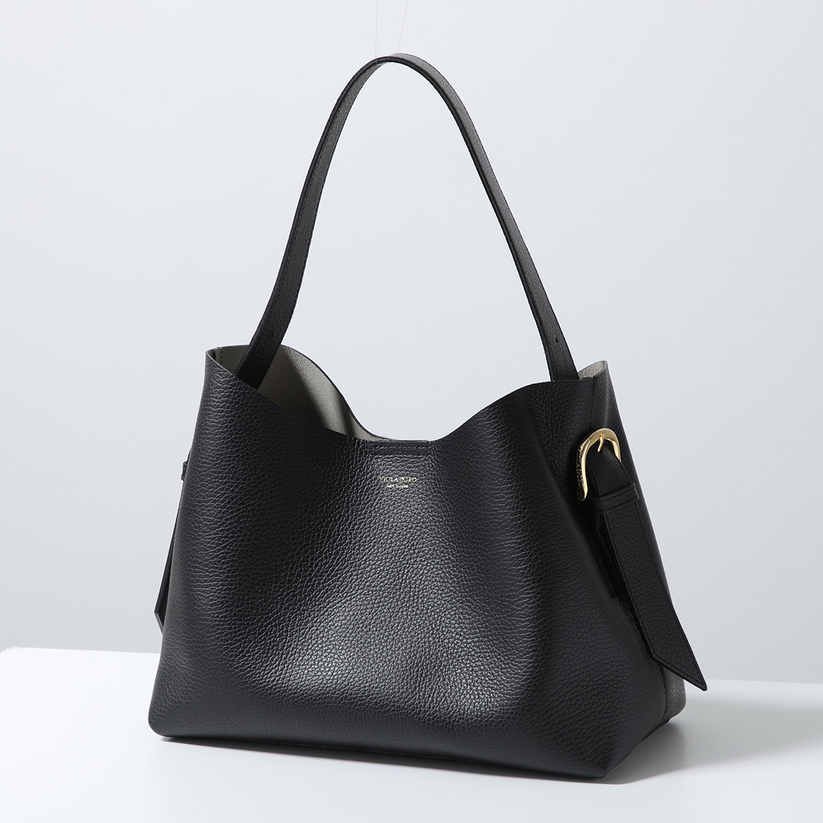 VIOLAd'ORO シュリンクレザーメタルハンドルバッグ VIOLAd'ORO公式 レザーバッグ V-1629