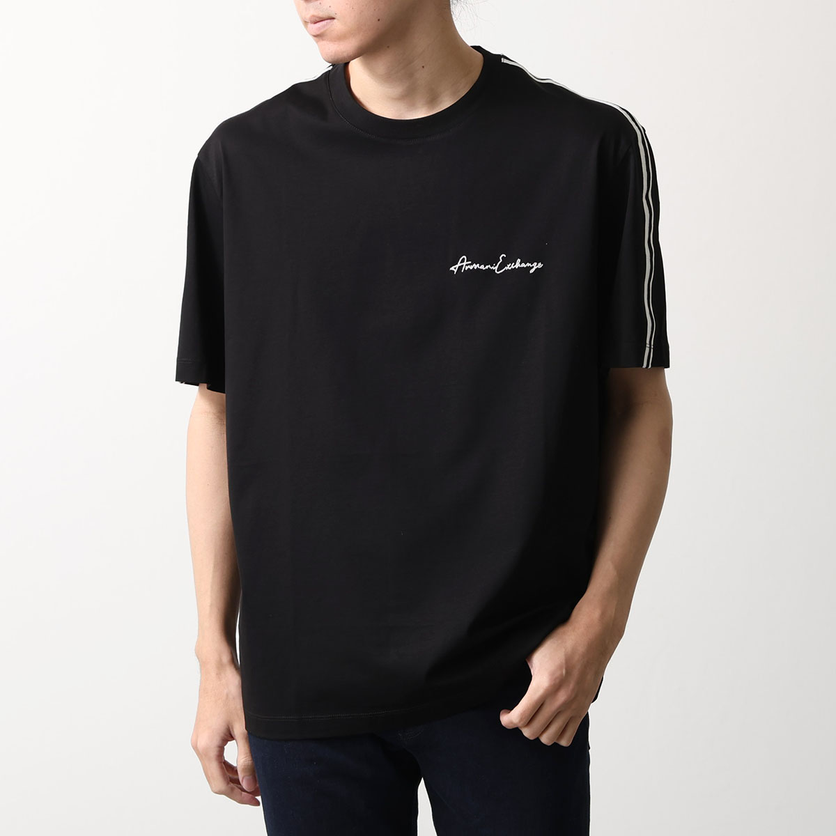 新品 Armani Exchange ブラック Tシャツ ビッグロゴ M 金刺繍 ARMANI EXCHANGE A/X アルマーニ エクスチェンジ Tシャツ 8NZTSG ZJ9AZ