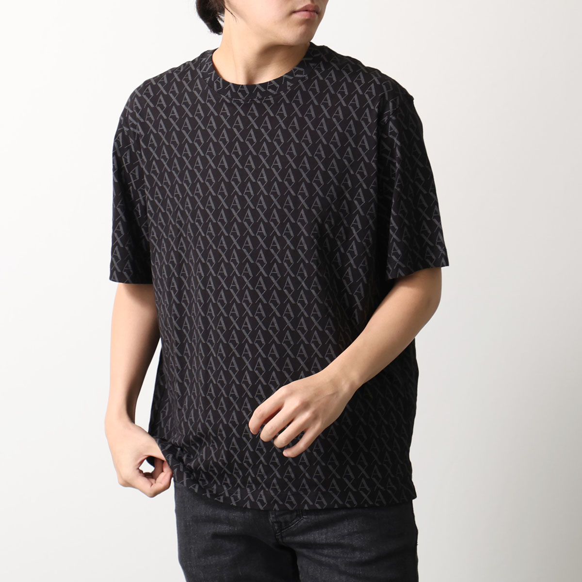 A/X ARMANI EXCHANGE アルマーニ エクスチェンジ Tシャツ XM001228 AF10356 メンズ カットソー 半袖 コットン クルーネック FC026/BlackBlackAlloveの画像