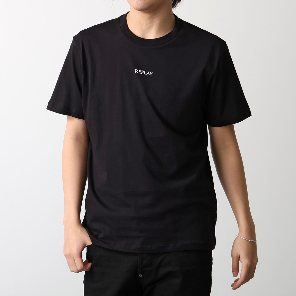 REPLAY Tシャツ Mサイズ ブラック REPLAY（リプレイ） Tシャツ M3098 2660 メンズ カットソー 半袖 ロゴT