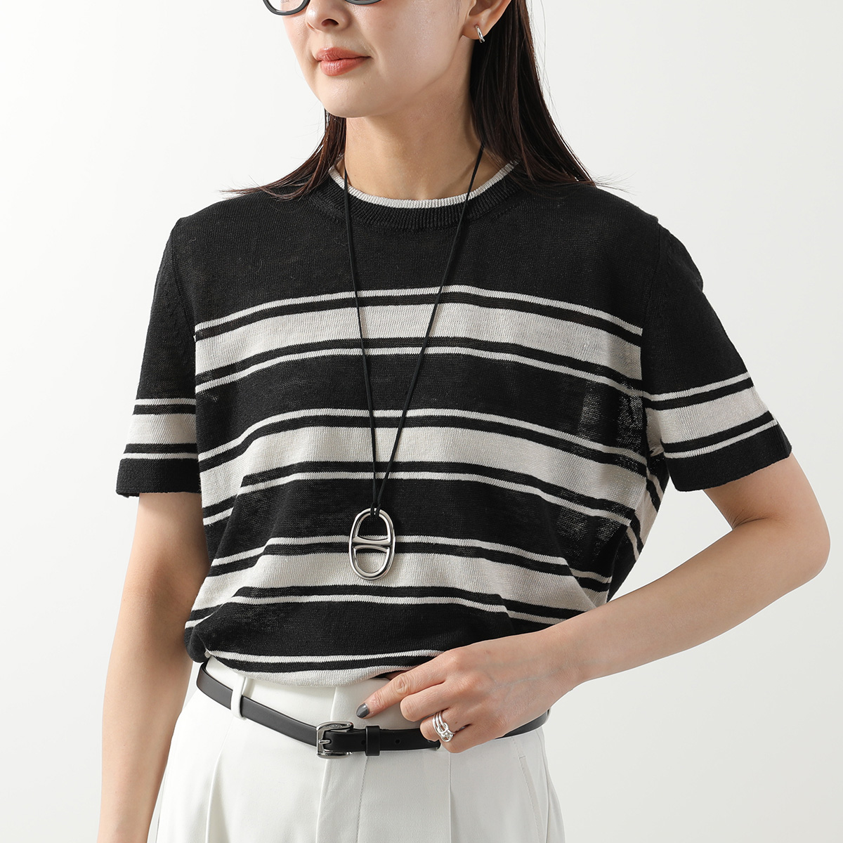 マックスマーラ MaxMara 半袖ジップアップニット S ブラック S MAXMARA（エスマックスマーラ） エス マックスマーラ 半袖 ニット